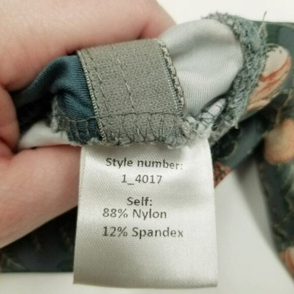 Mia Joy Green Floral Ruffle Long Sleeve Baby Swim Top Nylon/Spandex 3 - Picture 4 of 7